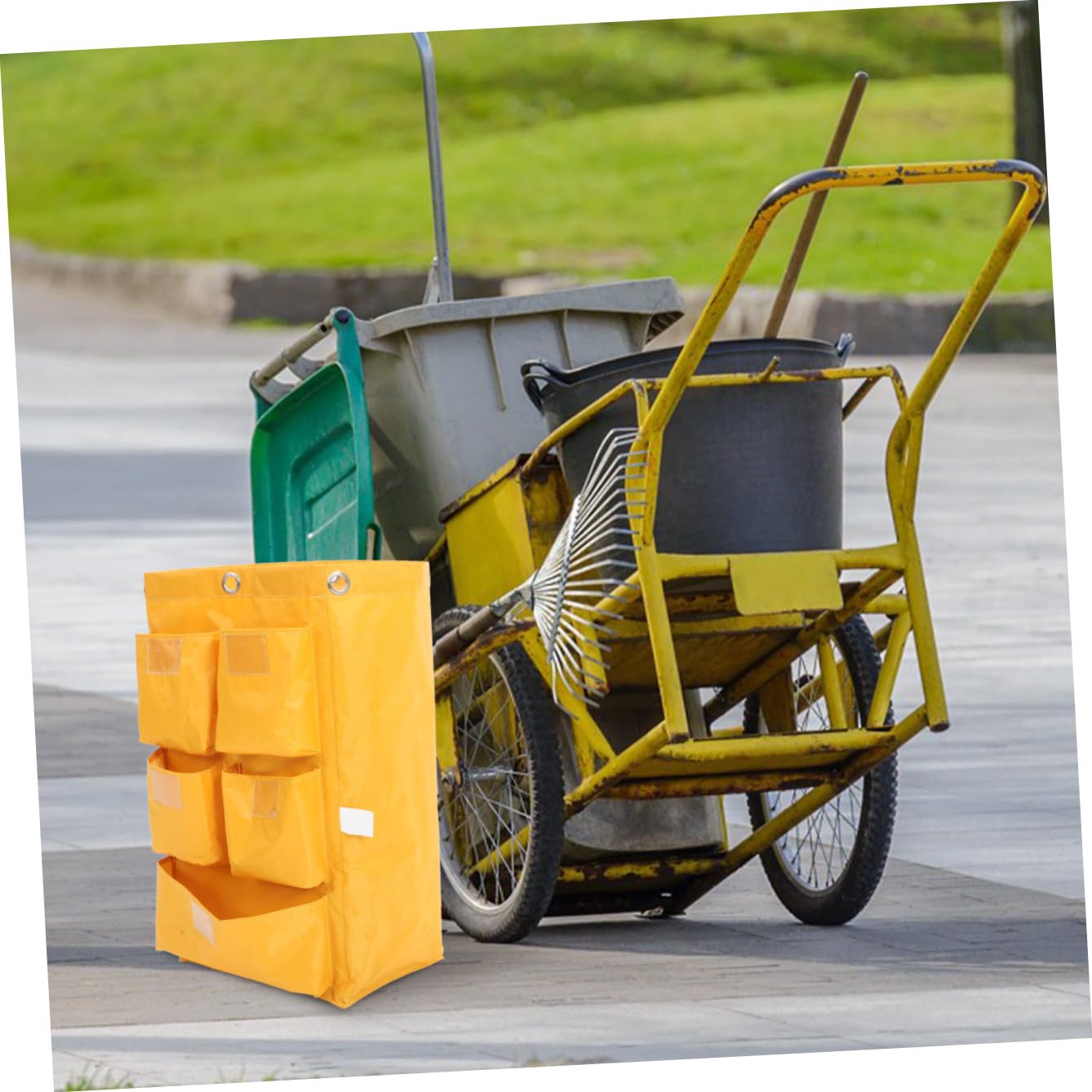 Bolsa para Carro de Limpieza Paño Durable y Cierre Seguro, Adecuado para Limpieza en Entornos Comerciales y Hoteleros