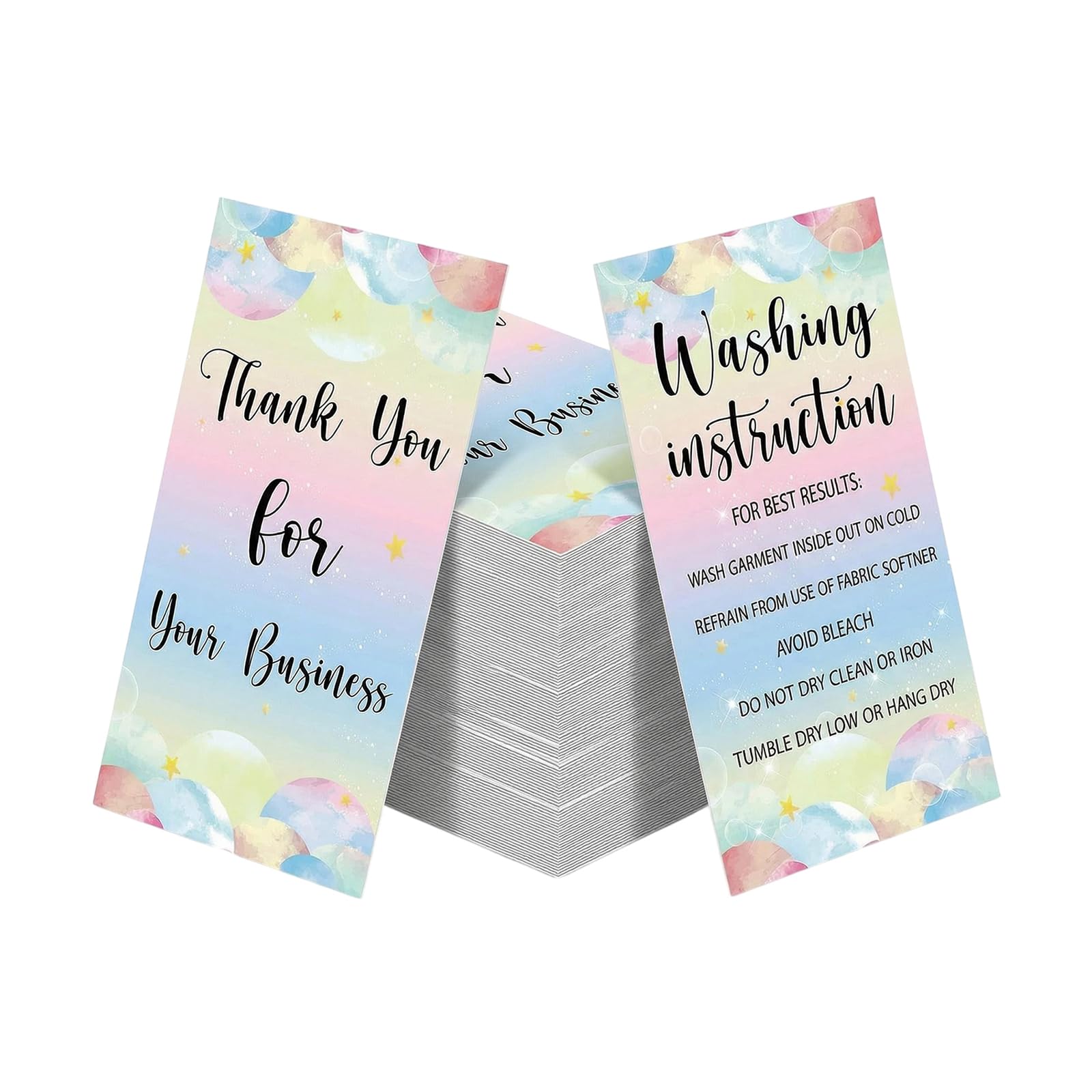 100Pcs T Shirt Washing Instruction Cards Clothing Care Label Tags Laundry Direction Card Inserts for Small Business Online Shop Boutiques 3.5 x 2 Inch