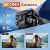 Dron GPS con cámara para adultos - 4K con controlador con pantalla FPV de 4.5", 60 min de vuelo, motor sin escobillas plegable, retorno automático, sígueme, 3 modos de velocidad para principiantes - regalo menos de 249g 3