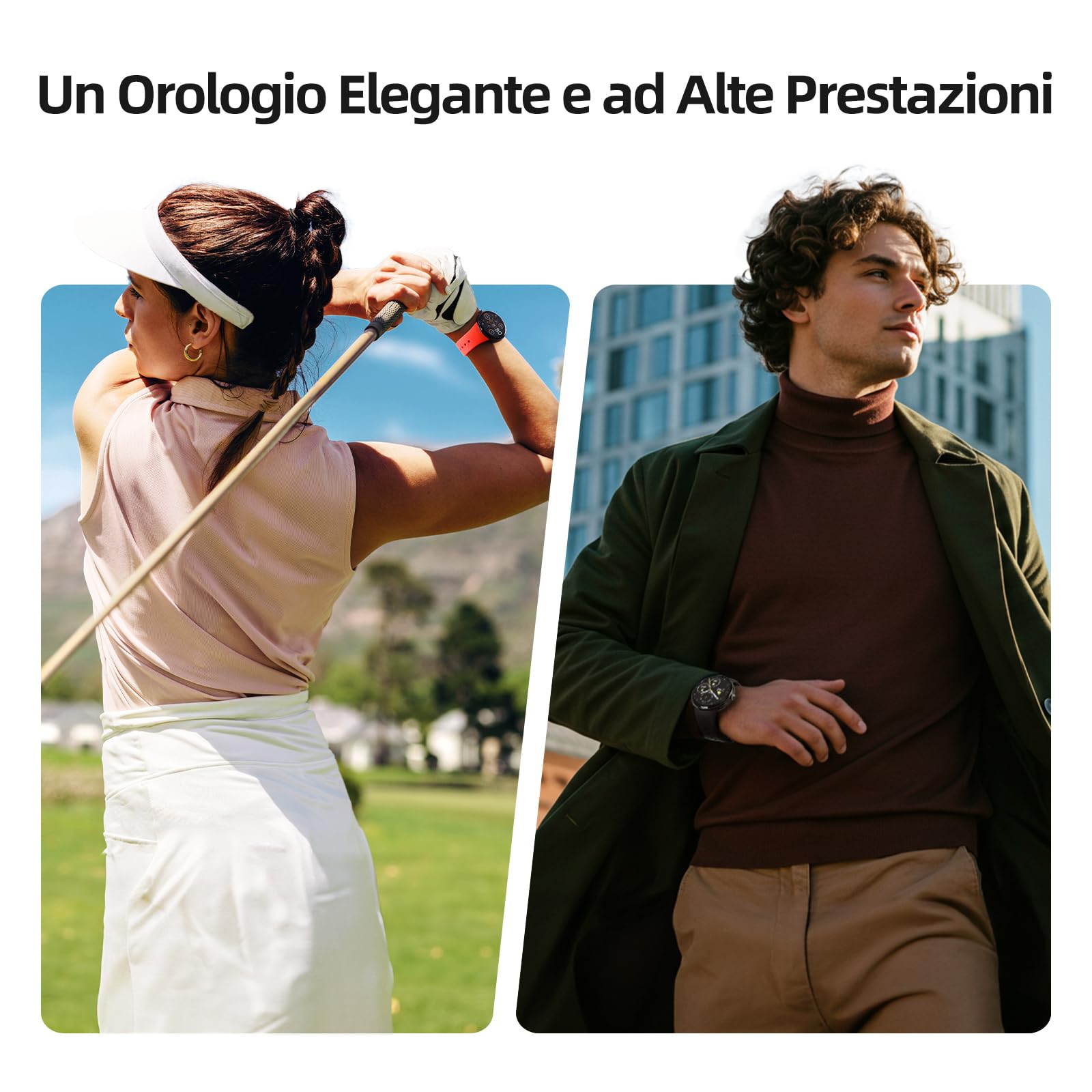Parsonver Smartwatch con Chiamate Bluetooth, AMOLED Display, AI ChatGPT | Smartwatch con 120+ Sport Integrato, Frequenza Cardiaca e Sonno, Cinturini a Sgancio Rapido Bicolore