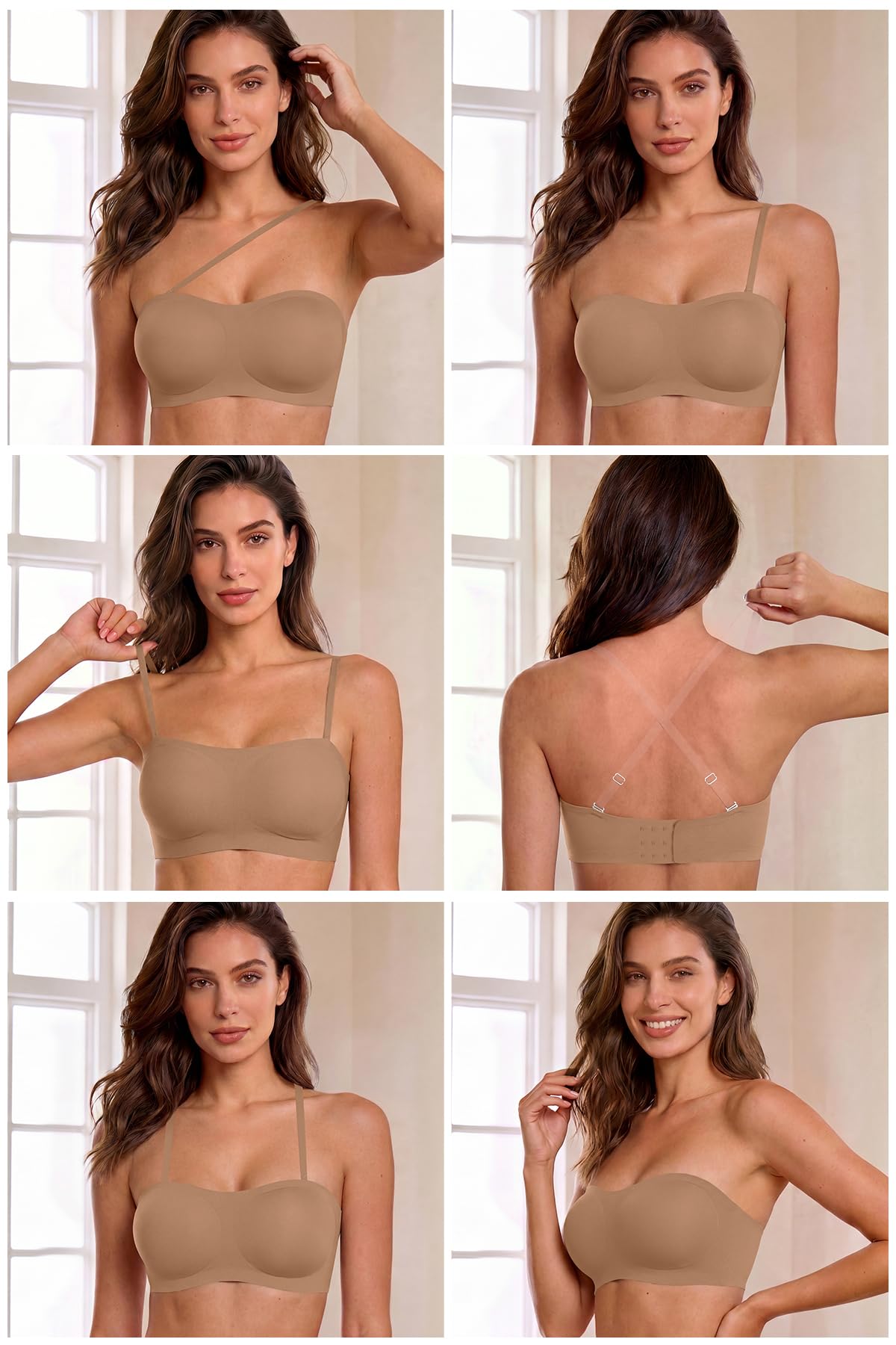 SHEKINI Reggiseno da donna senza spalline multiway Jelly Bra senza ferretto a fascia