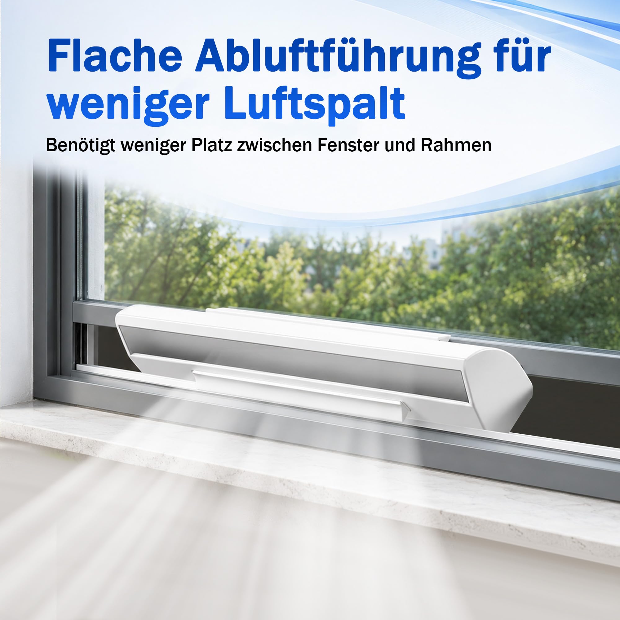 Enhon Fensteradapter Klimaanlage Abluft Ø150 mm, Klimaanlage Fensterabdichtung mit adaptivem Montagesystem, Fensterdurchführung für Kippfenster & Dachfenster, flache Öffnung 24,38 × 3,81 cm