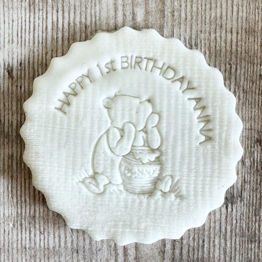 Luck and Luck Personalised Winnie The Pooh Embosser | Birthday Cupcake Cookie Icing Stencil