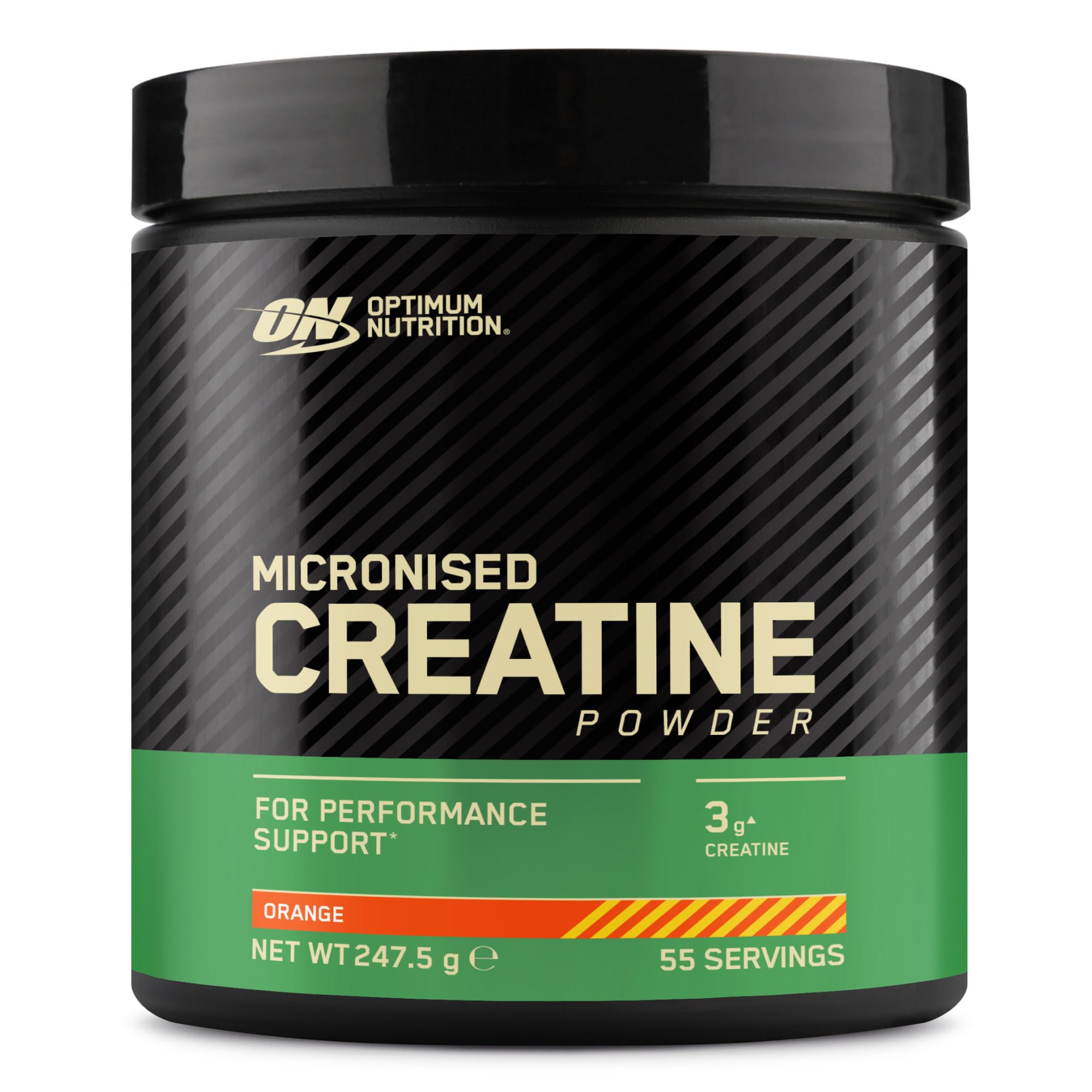 Optimum Nutrition Mikronisiertes Kreatin Pulver, Geschmack Orange, 247.5g, 55 Portionen