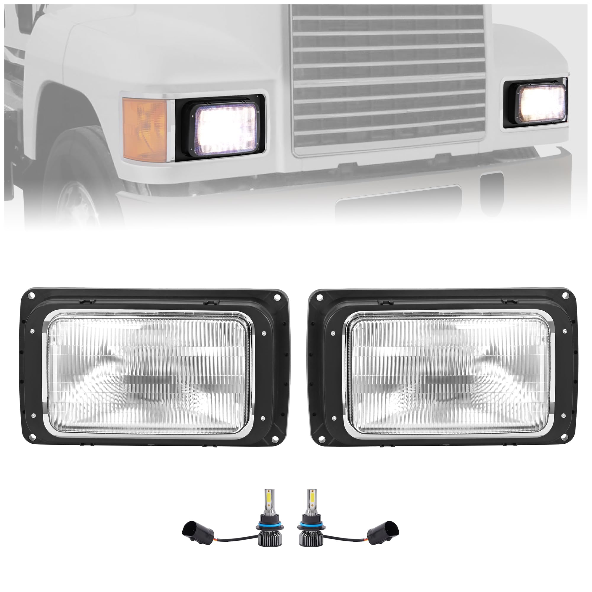 Amazon.com: HECASA Headlights LED Pair Compatible with 1990-2017
