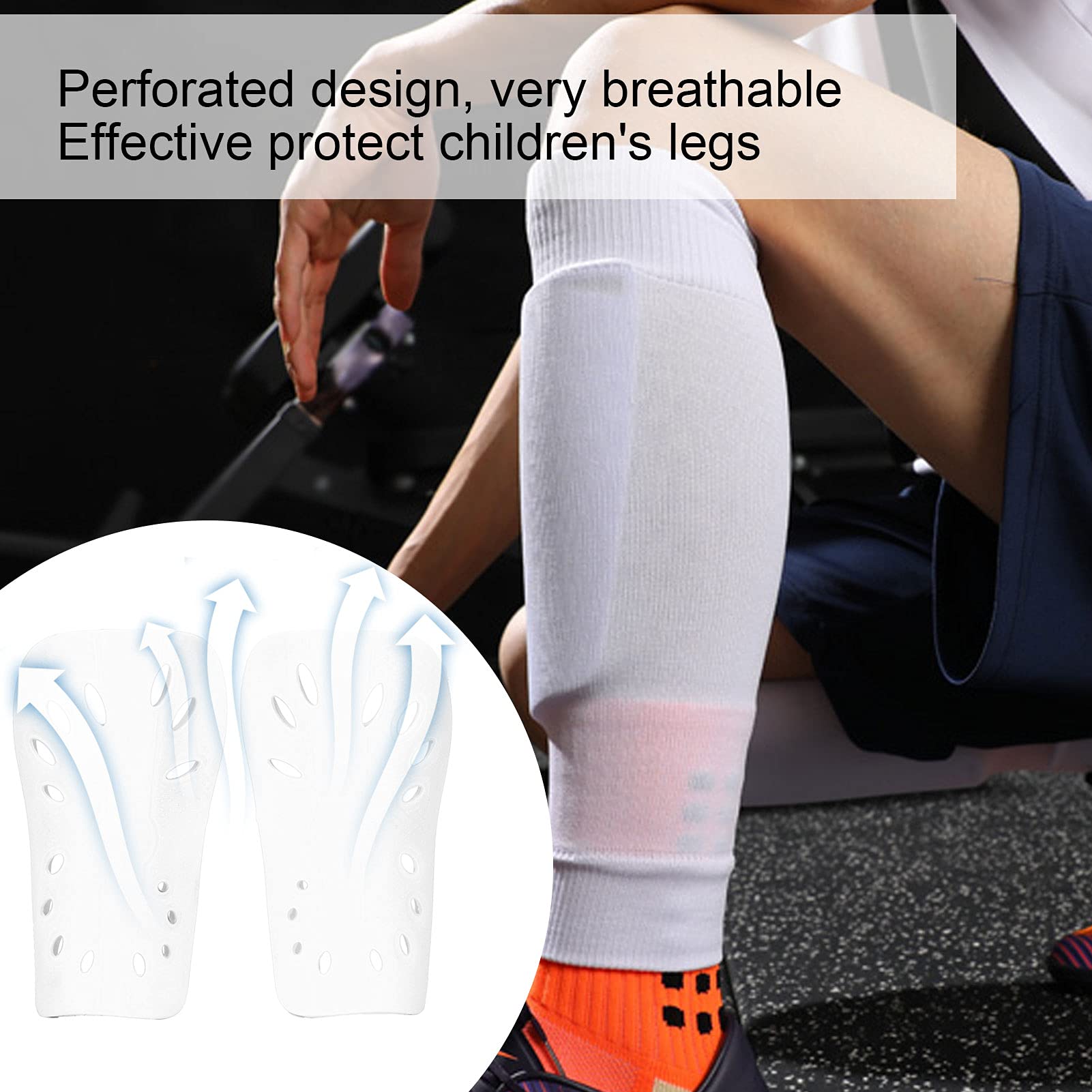 Soccer Shin Guards , 3 Colors Football Shinguards for Kids Youth , Soccer Equipment for Boys Girls babies Teenagers , Lightweight and Breathable kids Calf Protective Gear(White)