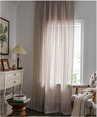Gualiy Living Room Curtains Drapes, Living Room Curtains 2 Panel Sets Solid Color Embroidered Stripes Bedroom Curtains 52 inches Wide Coffee Blackout Drapes 96 inches Long