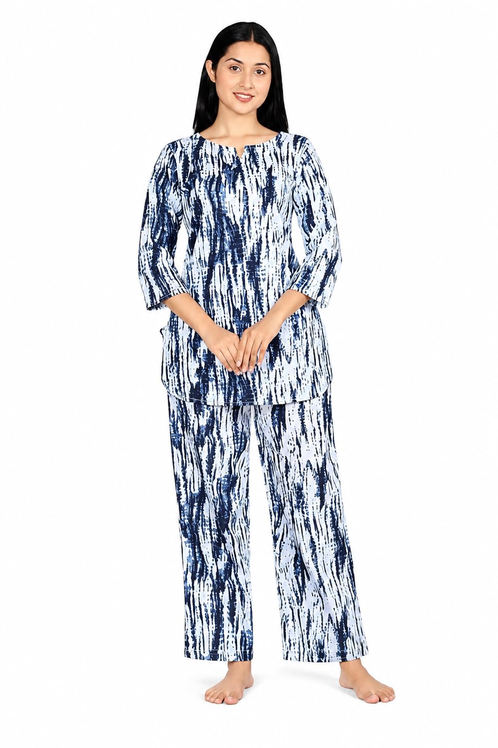 amazon brand - tavasya Women Cotton Printed Nightwear Set | Night Suit Set | Sleepwear | Soft Top & Pyjama Combo | Lounge Set-picture-28
