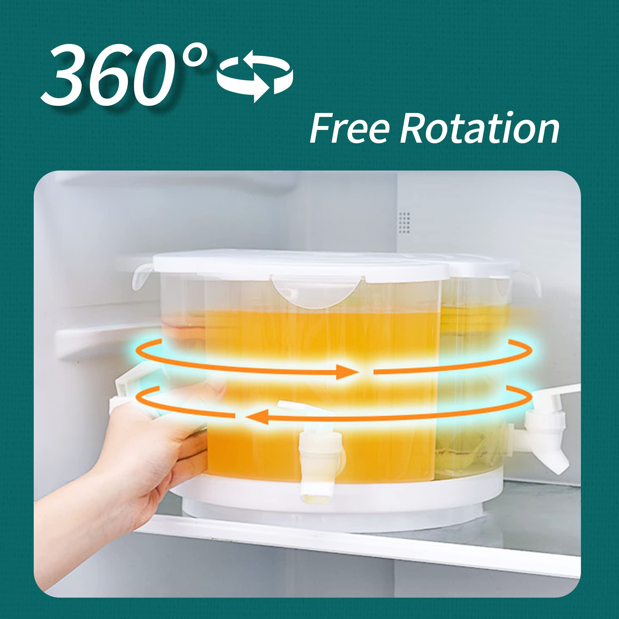 1.45 Gallons Beverage Dispenser with Spigot, Rotate 360?? Removable Plastic Juice Dispenser, with Dust-Proof Lid & Large Capacity Removable Stand