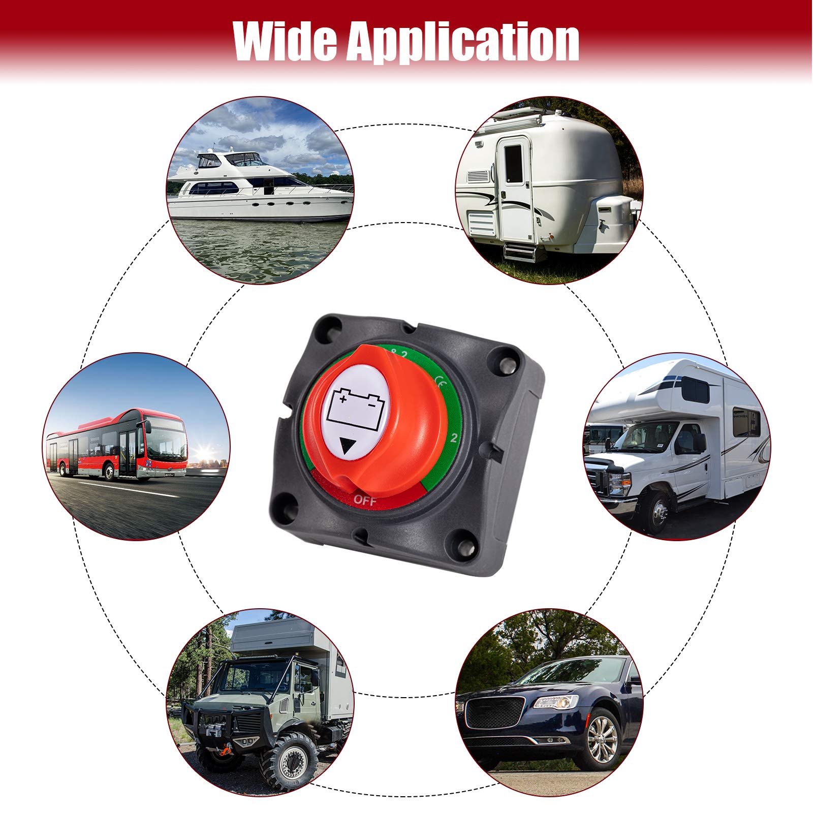 Buy CZC AUTO 12BothOff Battery Disconnect Switch 12V 24V 48V Master