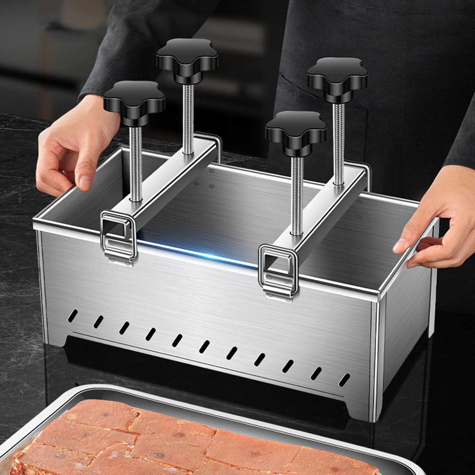 HEEPDD Pressa per Carne, Acciaio Inossidabile 304 per Carne e Pancetta Fatti in Casa, Funzionamento Semplificato per Chef Casalinghi e Appassionati di (5KG)