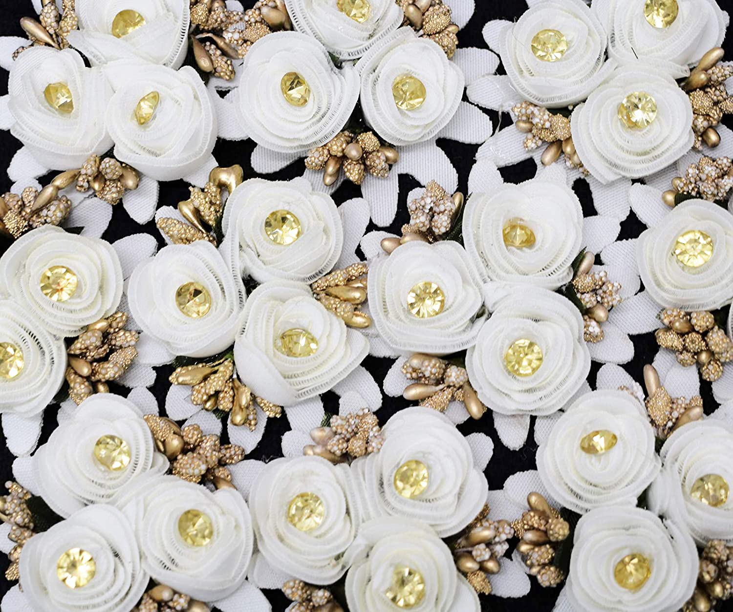 Asian Hobby Crafts Fabric Flower for Home, Office, Bedroom, Balcony, Living Room, Wedding & Craft Decoration(Size: 6cm Each, Color-White)