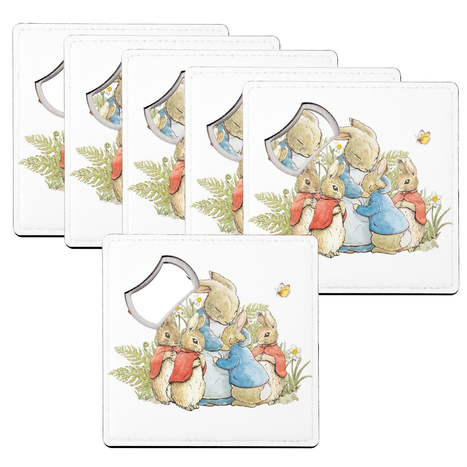 Sous-verre décapsuleur Beatrix Potter pour apéritif en terrasse et goûter des enfants