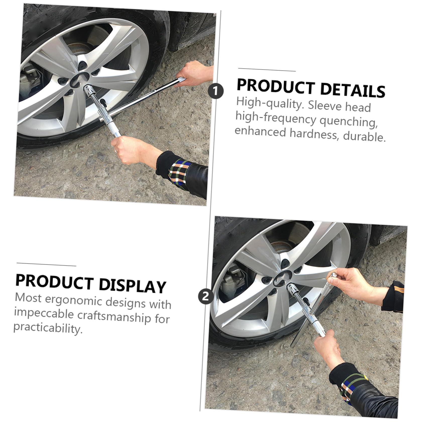 Llave de Rueda de Cruz 17/19/21/23mm de Acero para Ruedas | Plata, Estructura de 4 Vías, Diseño Ergonómico, Mayor Par y Dureza, para Camiones Ligeros y Autocaravanas