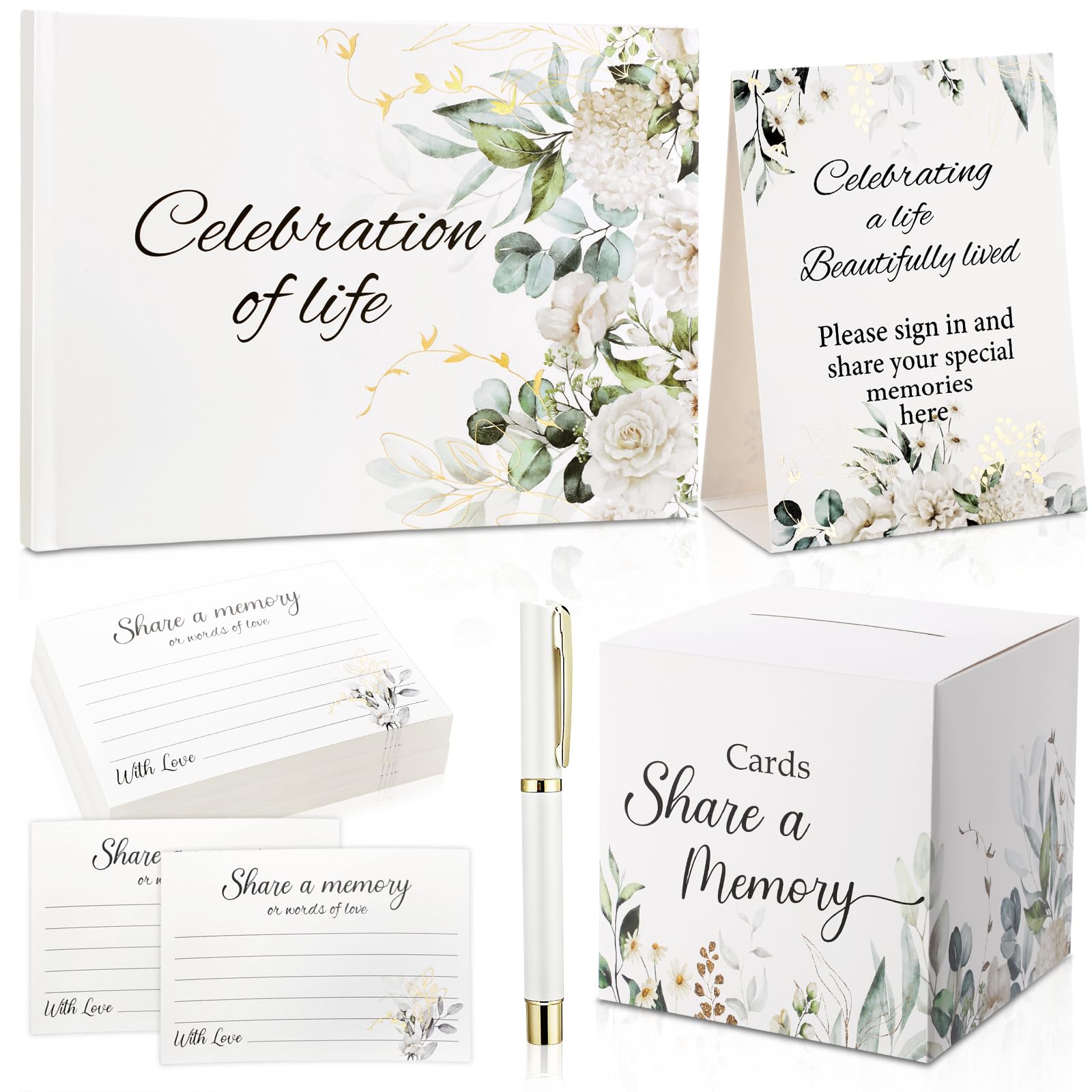Libro de visitas conmemorativo para mesa de recepción en celebración de vida