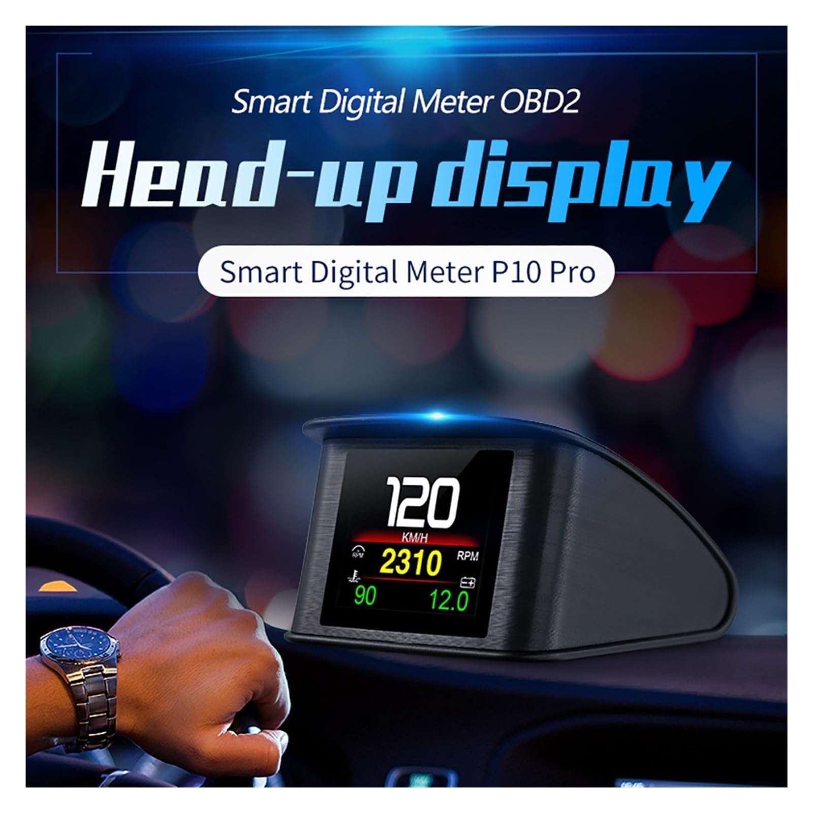OBD2-P10 Pro Uniwersalny Wyświetlacz HUD OBD Head Up HUD Komputer Pokładowy Prędkościomierz Cyfrowy Zużycie Paliwa Wiele Języków Przyrząd Wielofunkcyjny