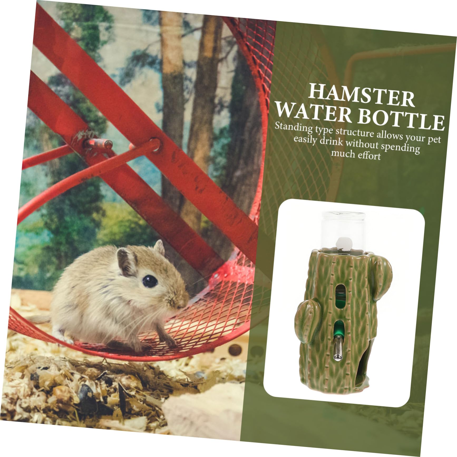 Happyyami 1juego Dispensador De Agua para Hamsters y Chinchillas Soporte Bebedero Vertical De Cactus para Mascotas Pequeñas