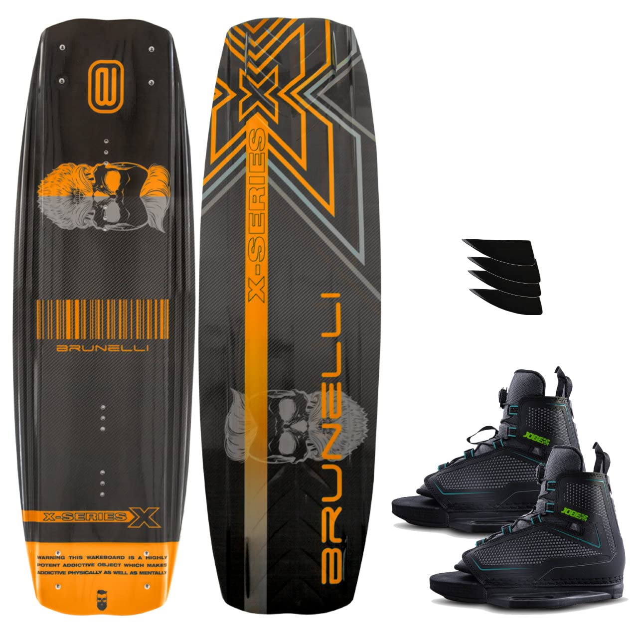 BRUNELLI Carbon Wakeboard Set 138 cm mit Jobe Maze Wakeboardbindung