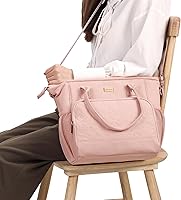 Vista 5 de NISHEL Lonchera para mujer con correa de hombro ajustable, bolsa térmica portátil y reutilizable, compartimento térmico aislado a prueba de fugas