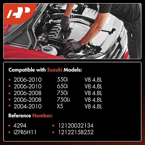 Miniatura 2 de A-Premium Iridium Platinum Bujías compatibles con BMW X5 2004-2010, 550i 2006-2010, 750i 2006-2008, 750Li 2006-2008, 650i 2006-2010, 4.8L, paquete