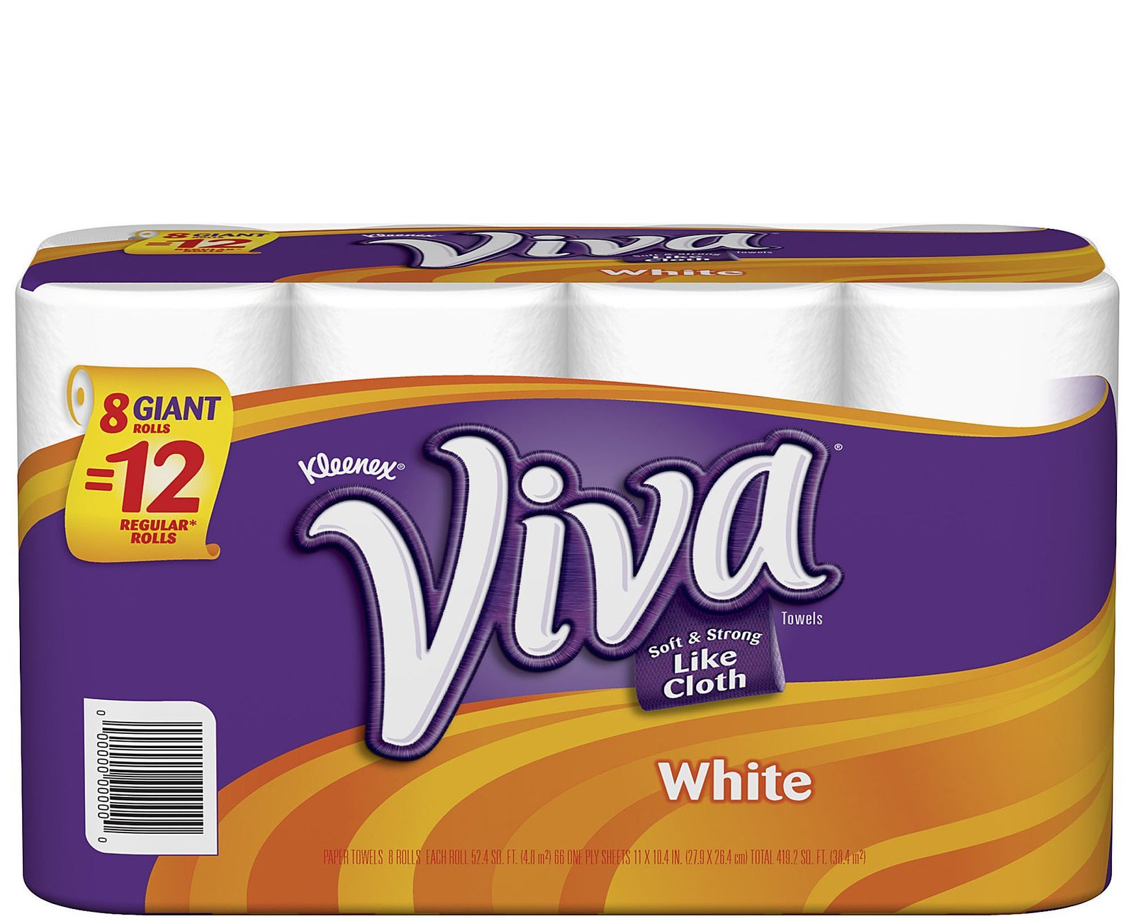 Viva 10036000114178 Giant Roll Paper Towel, White, 27.9*25.4 cm, 8 Rolls