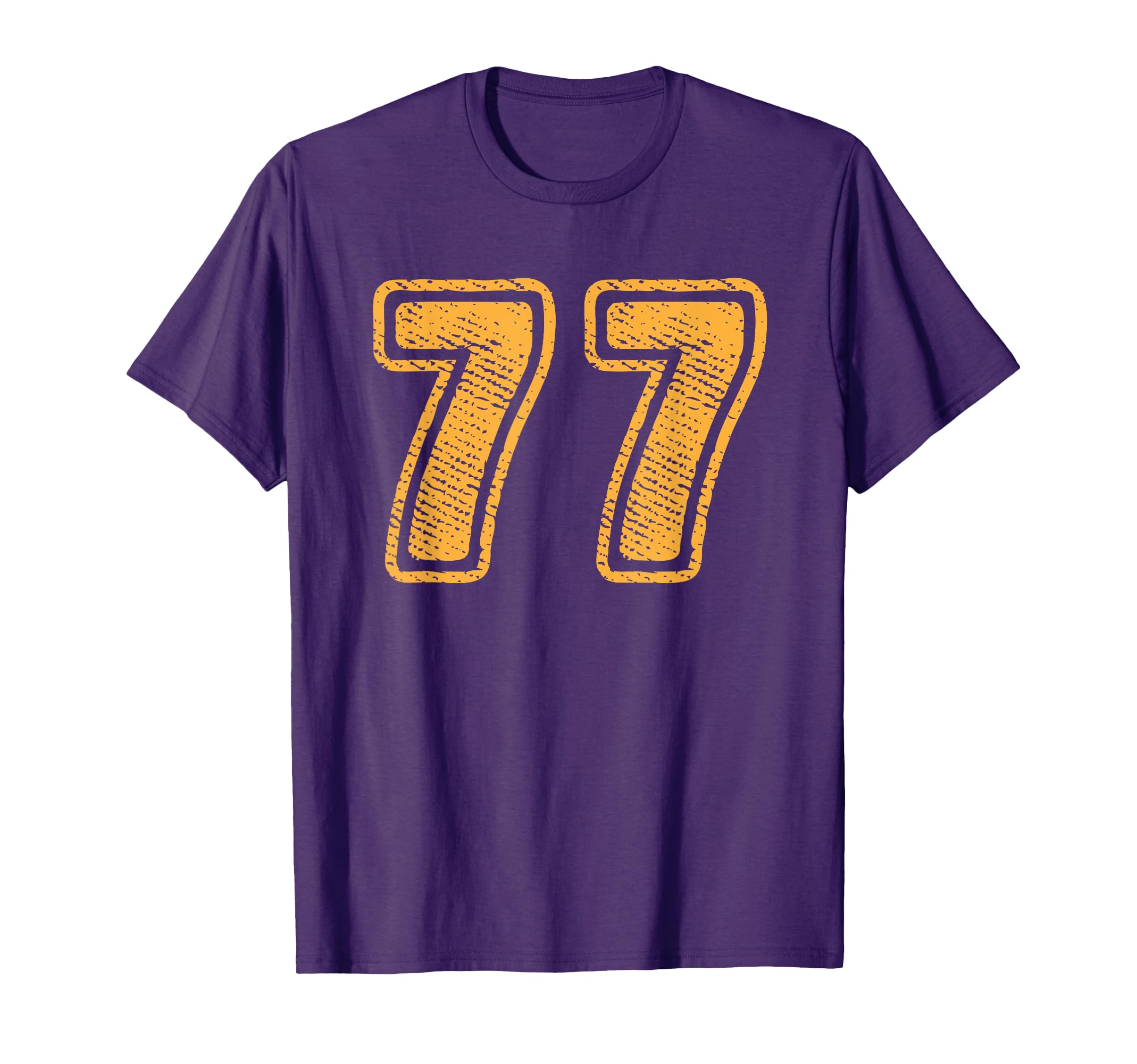 Number 77 On Front Big Bold 77 Team Group Player Matching T-Shirt