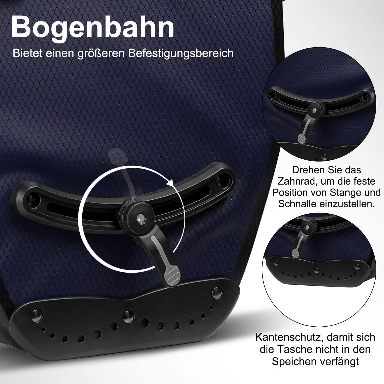 toptrek Fietstas bagagedrager, waterdichte fietstassen voor bagagedrager met gesp, nieuwe generatie en reflectoren, 23-28L fietstassen achter bagagedrager, schoudertas (1 pak