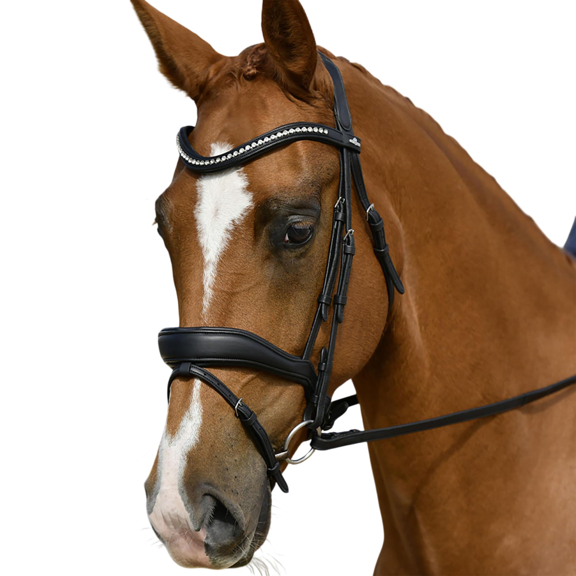 Collegiate ComFiTec Opulux Padded Dressage Bridle, Black, Full