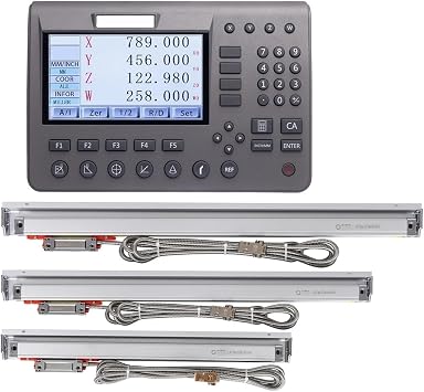 SDS200 Metal 4 Axis Digital Readout Display DRO Kit with 3 PCS KA-300 Glass Linear Scale Encoder100mm 300mm 500mm