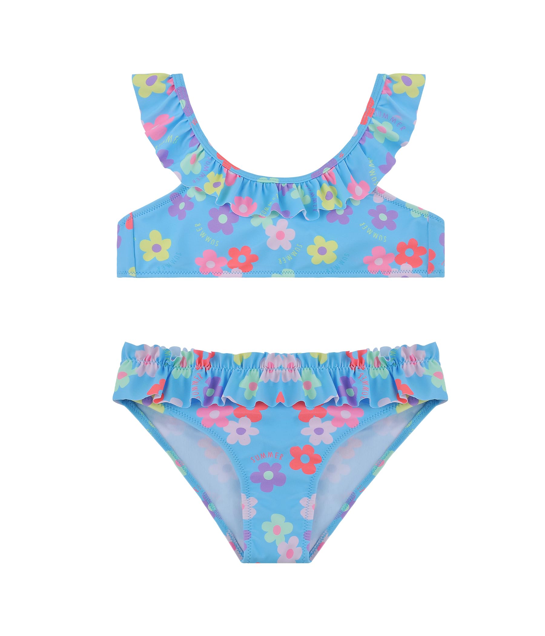 Power Flower Traje de baño de niñas Traje de baño de Dos Piezas con Volantes Conjunto de Traje de baño Tankini Ropa de Playa para niños pequeños 4-16 Niña