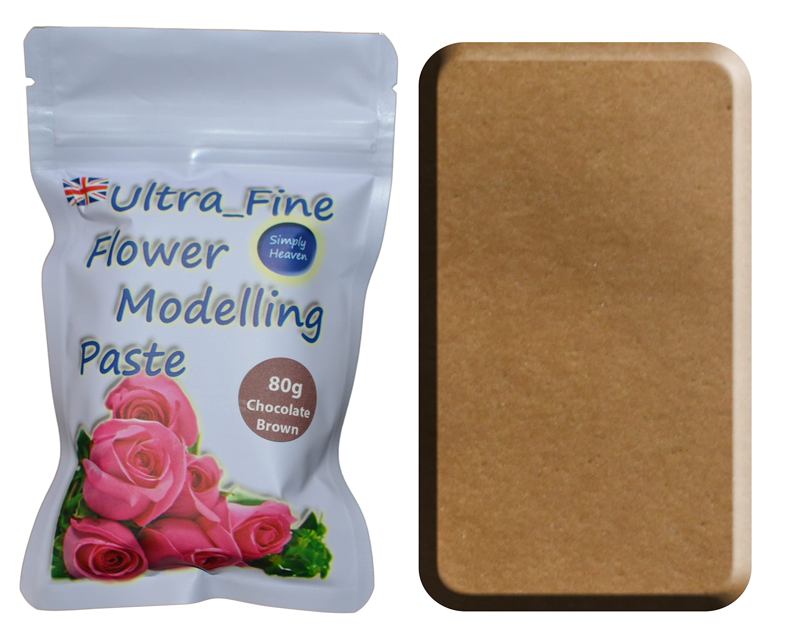 Simply Heaven Sugar Florist, Gum Paste - Sugarcraft Floral Flower Modelling 80g (Chocolate Brown)
