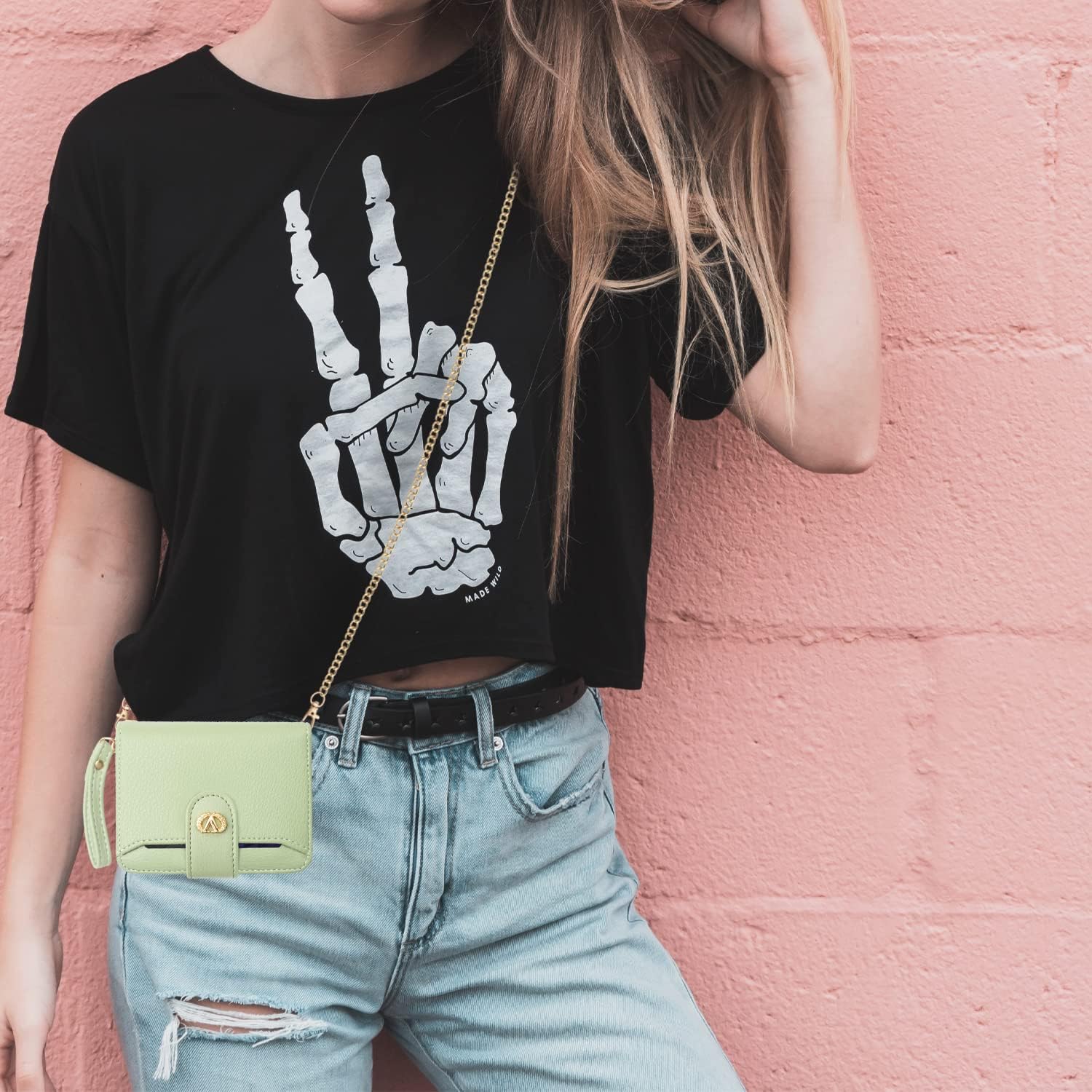 Multi-Purpose Wallet High Capacity Card Holder Zipper Coin Purse with Wristlet Bracelet Keychain Silicone Beaded Bangle Key Ring - Image 6