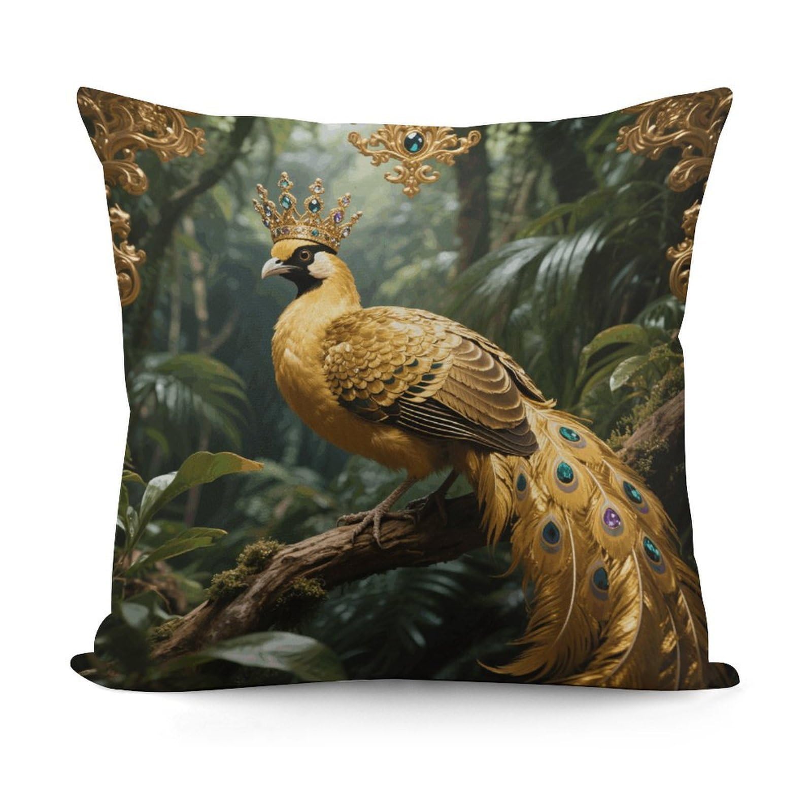 VstaDank Golden Bird Throw Pillow Cover Soft Square Cushion Cover Art Artwork Pillow Covers Mordern Couch Pillow Covers Decorative Cushion Case for Chair Couch Bedroom Living Room