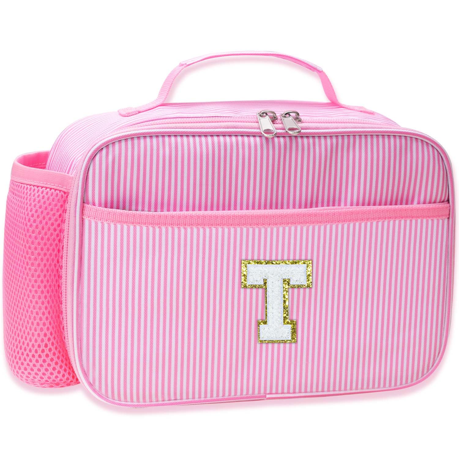 RHCPFOVR Kids Initial Lunch Bag - Insulated Lunch Box for Girls Washable Lunch Bag and Reusable Toddler Leakproof