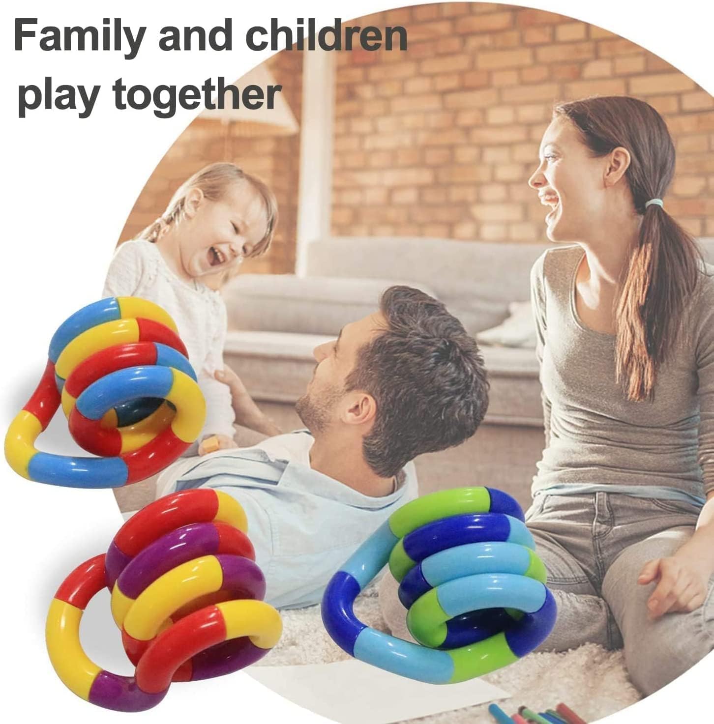 Lot De 5 Fidget Twister – Jouet Sensoriel Torsadé, Démontable, Anti-stress – Pour Enfants Et Adultes