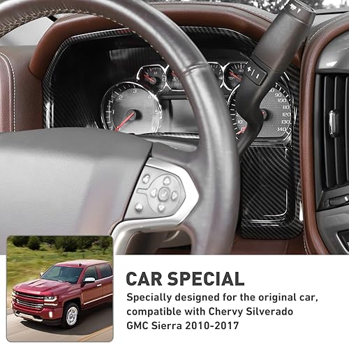 Miniatura 3 de Cubierta de anillo para panel de tablero de consola central para Chevy Silverado Dashboard cubierta compatible con Chevy Silverado GMC Sierra