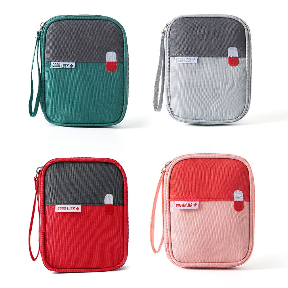 First Aid Bag Mini First Aid Kit Small Portable Medicine Outdoor Travel Rescue Bag Empty Small Medical Kit Pouch Travel Emergency Pouch Medicine Storage Bag Travel Medicine Bag for Camping Home
