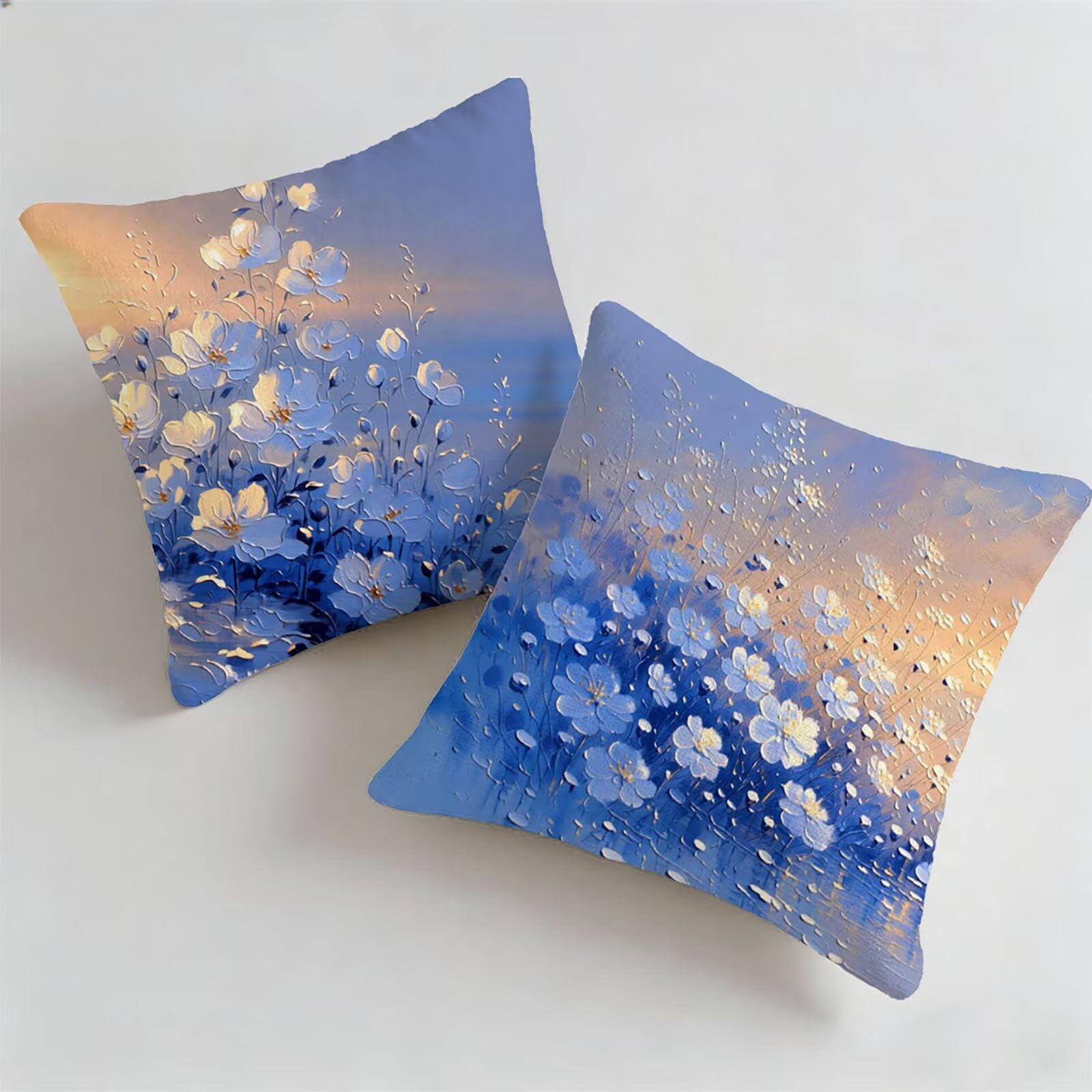 Housse de Coussin Canapé Flower 80x80cm Exterieur Impermeable Botanique Taie D'oreiller Décoratif Aesthetic Housse Coussin Decoration pour Chambre Sofa Jardin Balcon Terrasse Lot de 2. P-5508