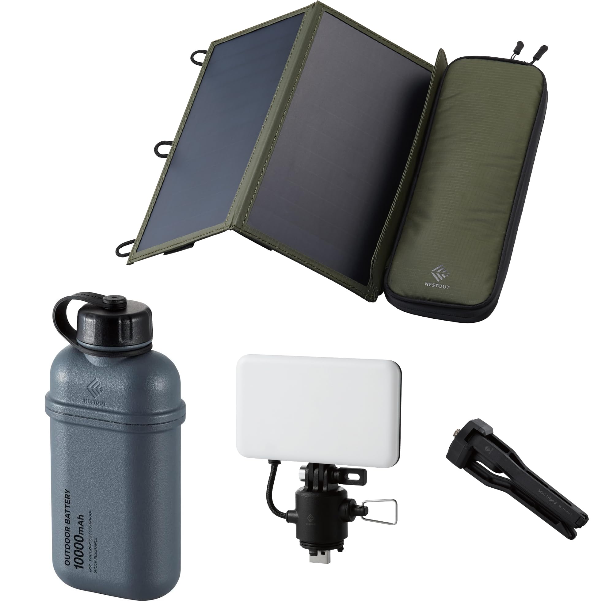 PSE試験合格品新品 OUTDOOR BATTERY 10000mAh グレー Amazon.com: ELECOM NESTOUT 10000mAh Outdoor Power Bank + 2