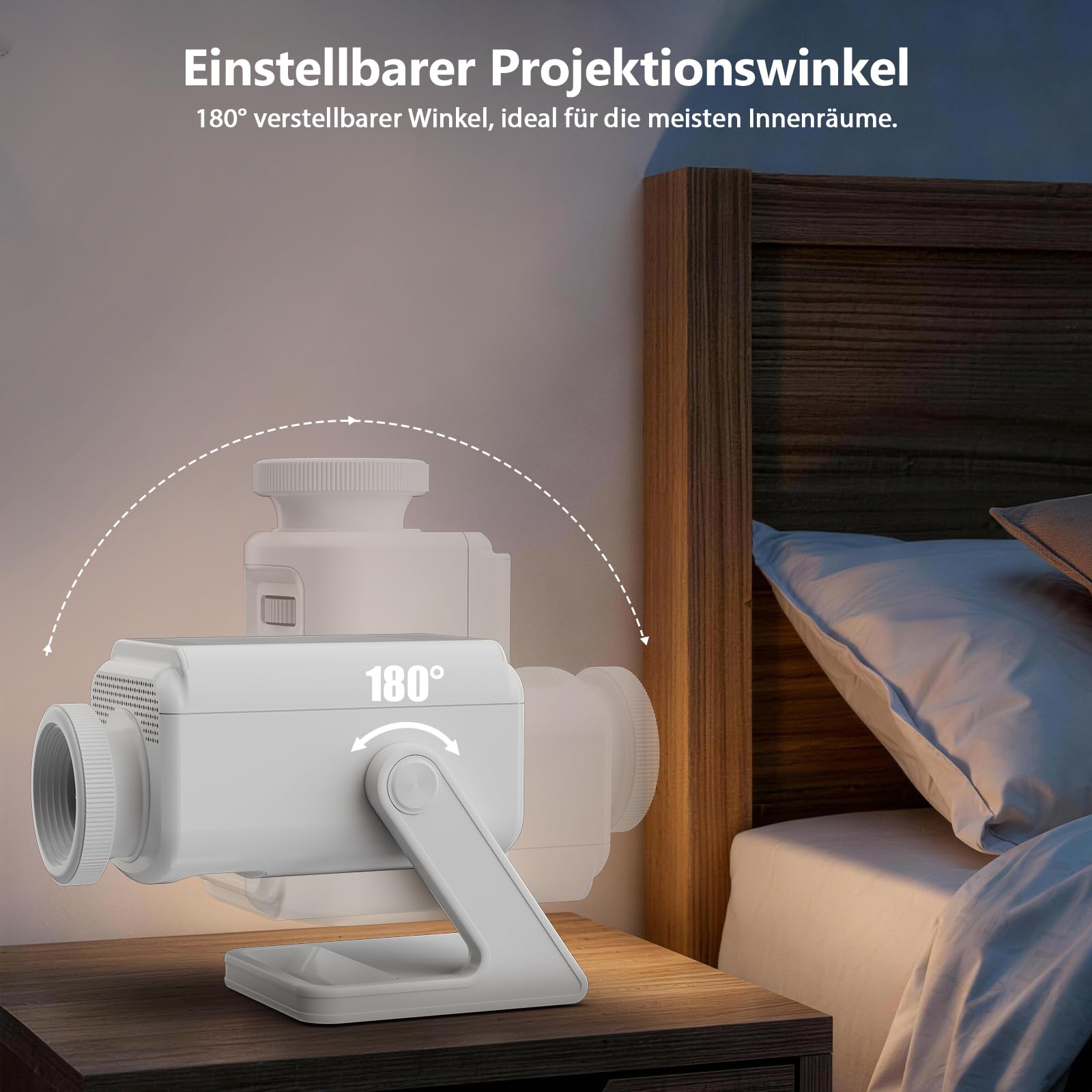 3D Galaxy Projektor, HD Sternenhimmel Projektor mit Bluetooth-Lautsprecher, 60 3D-Themen, Helligkeitsregelung, 1/2/4H Timer, LED Nachtlicht für Kinderzimmer & Erwachsene, Geschenk (Weiß)