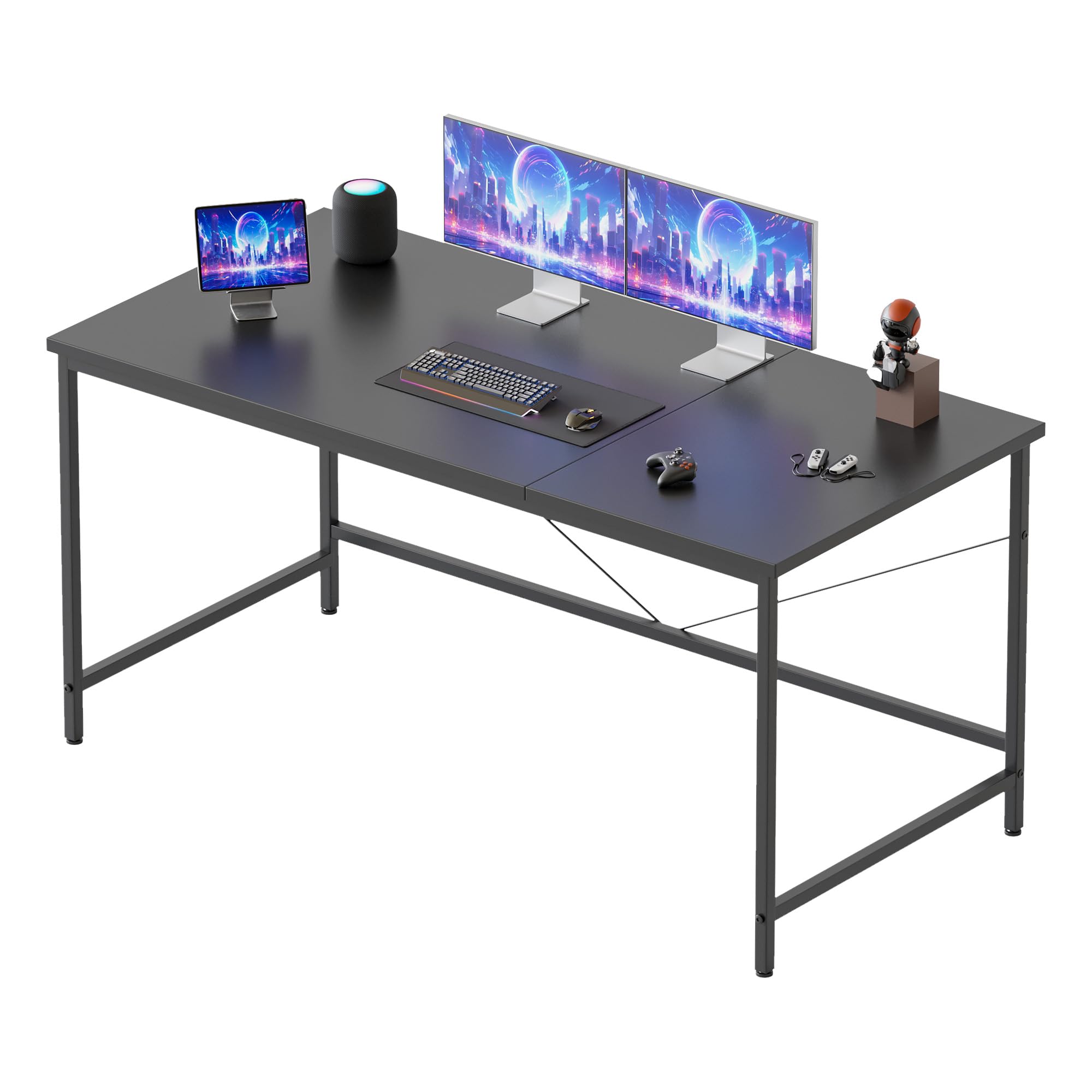 Mericonia 120x50 cm Computer Desk, Gaming Desk for Small Spaces, Modern Simple Style Desk for Home Office, Study Student Writing Desk, Black â image 1
