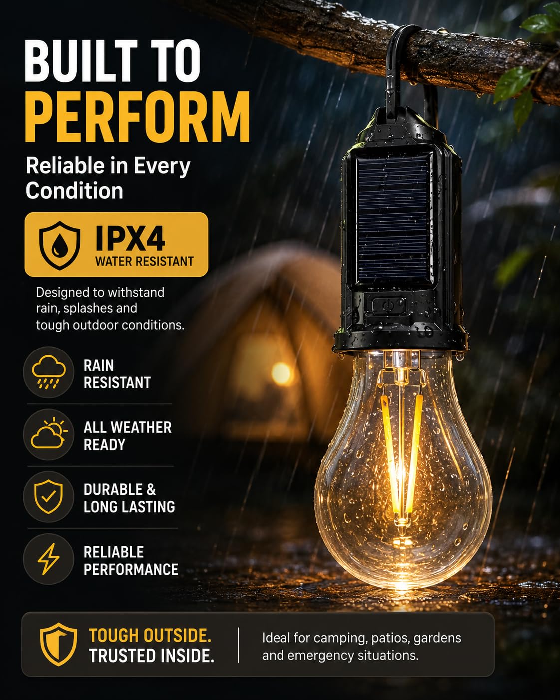 Solar Camping Light Bulb - Rechargeable LED Lantern -8