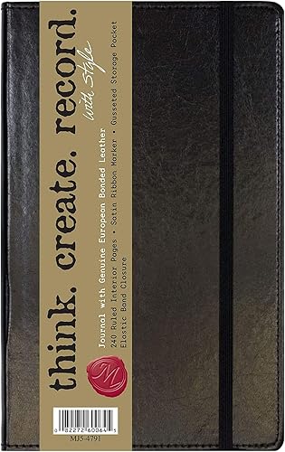 Miniatura 7 de C.R. Gibson - Diario de cuero sintético, por Markings, encuadernación de costura pequeña, marcador de cinta, cierre de banda elástica, incluye 240