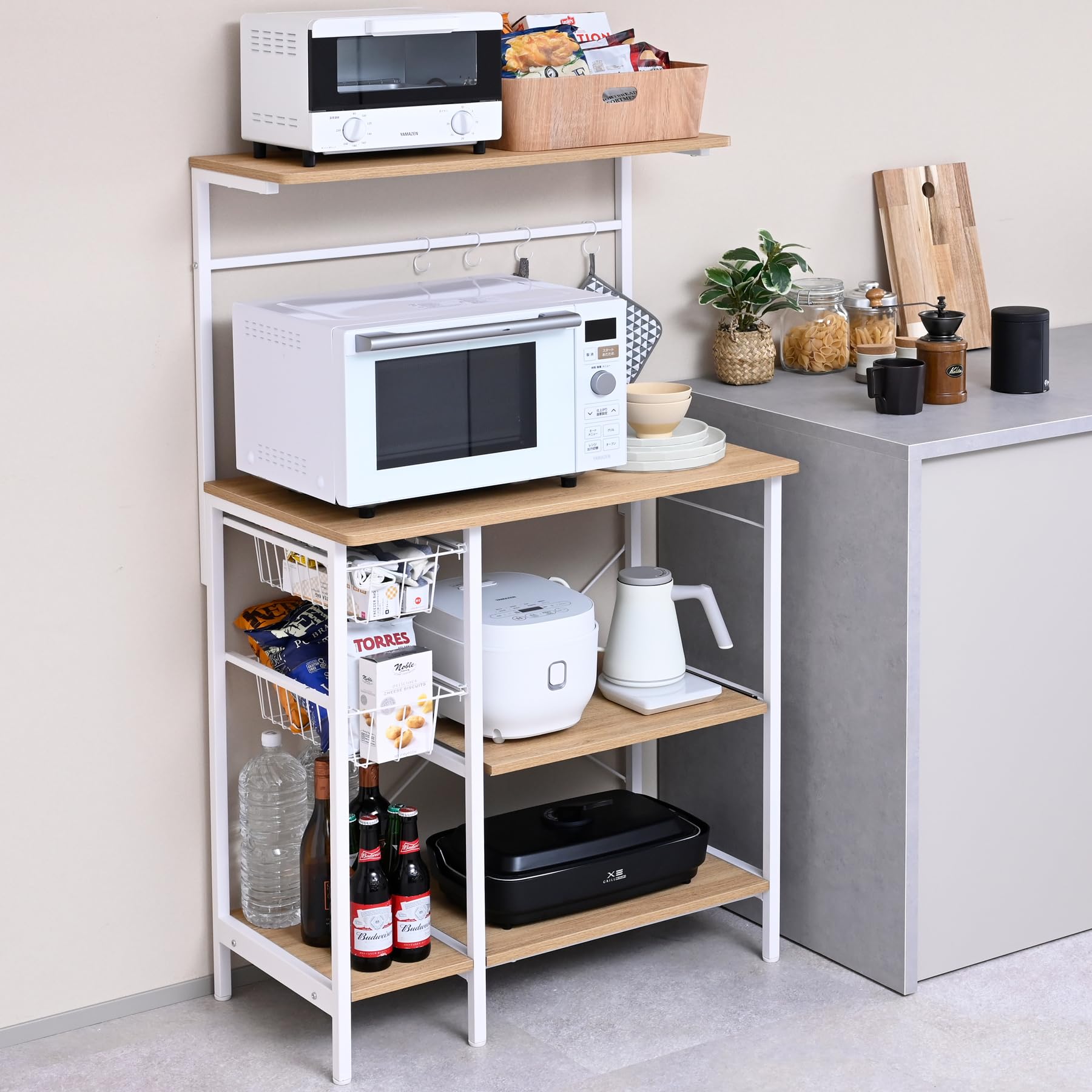 Amazon.co.jp: 山善(YAMAZEN) レンジラック 全体耐荷重85kg 幅80×奥行