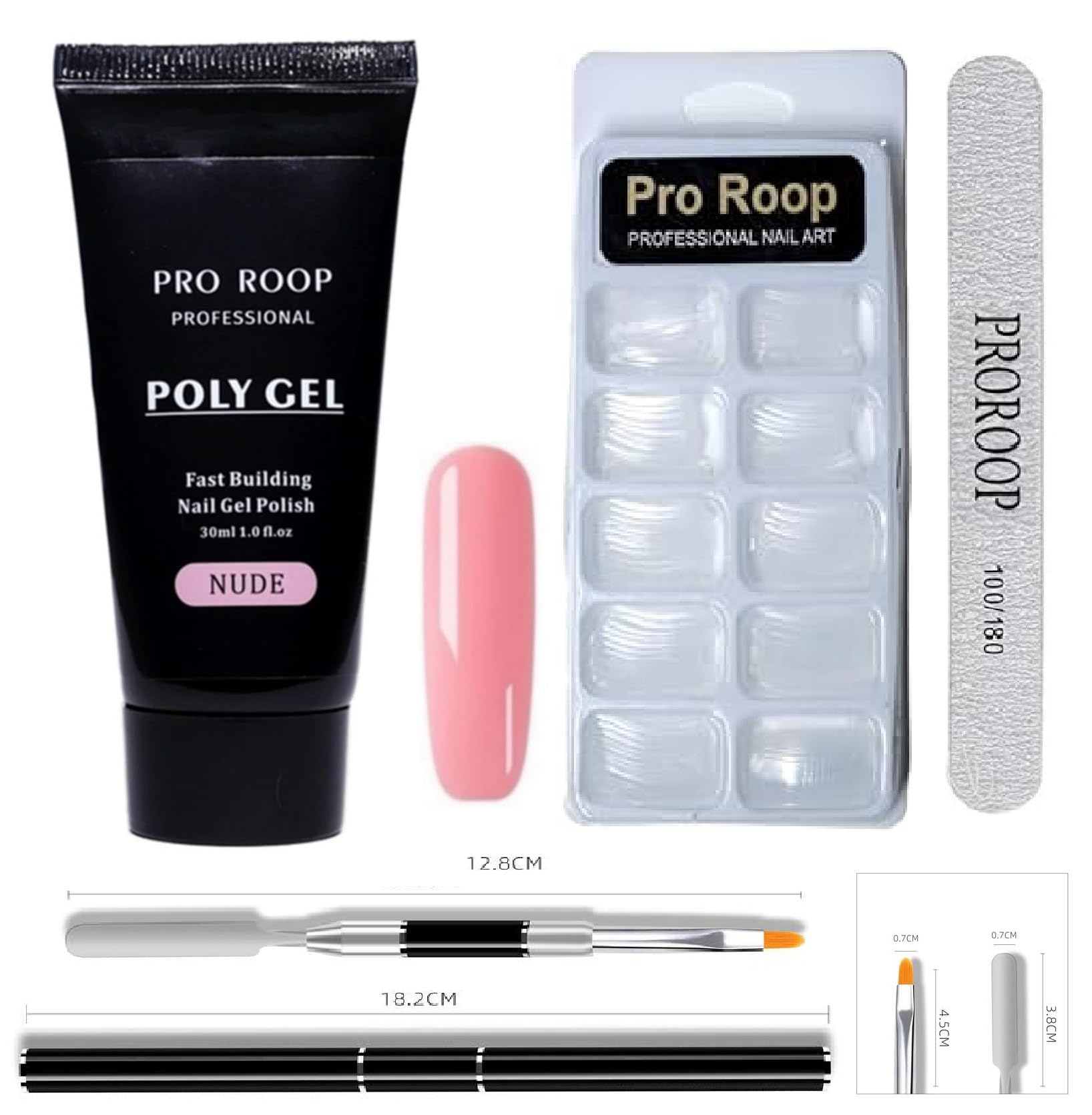 PROROOP Poly Extension Gel Nail Kit Beginners Polygel Tube 30ml Nail Gel With Nail form Nail Dual Brush All-in-One Builder Nail Gel Kit for Women DIY at Home Nail Art. (NUDE PINK)-image-39