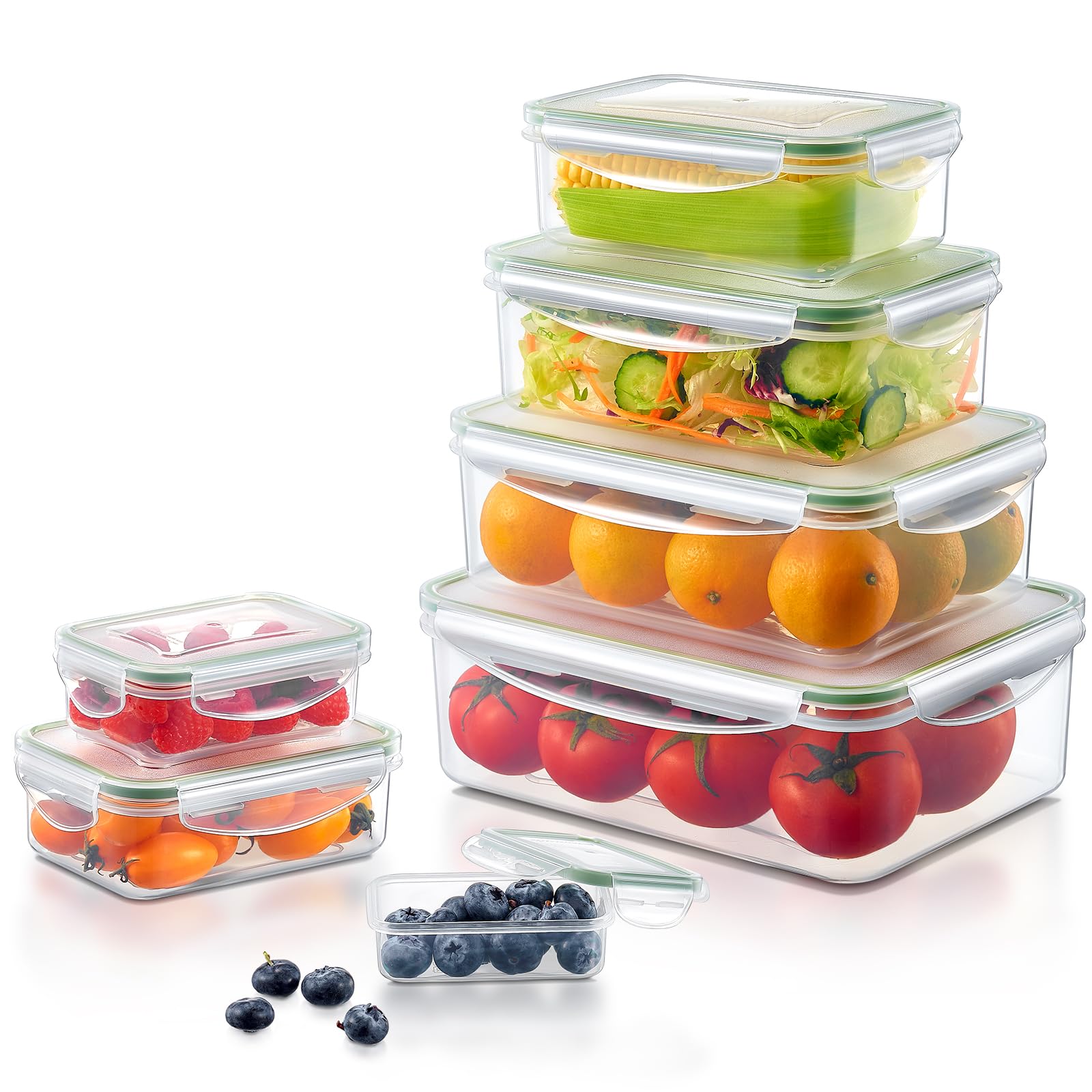 Yabano Food Storage Containers with Lids Storage Containers Set, 7-Piece Food Storage Container Set - Leak-Proof BPA-Free Meal-Prep Storage Boxes for Kitchen, Microwave  Dishwasher Safe