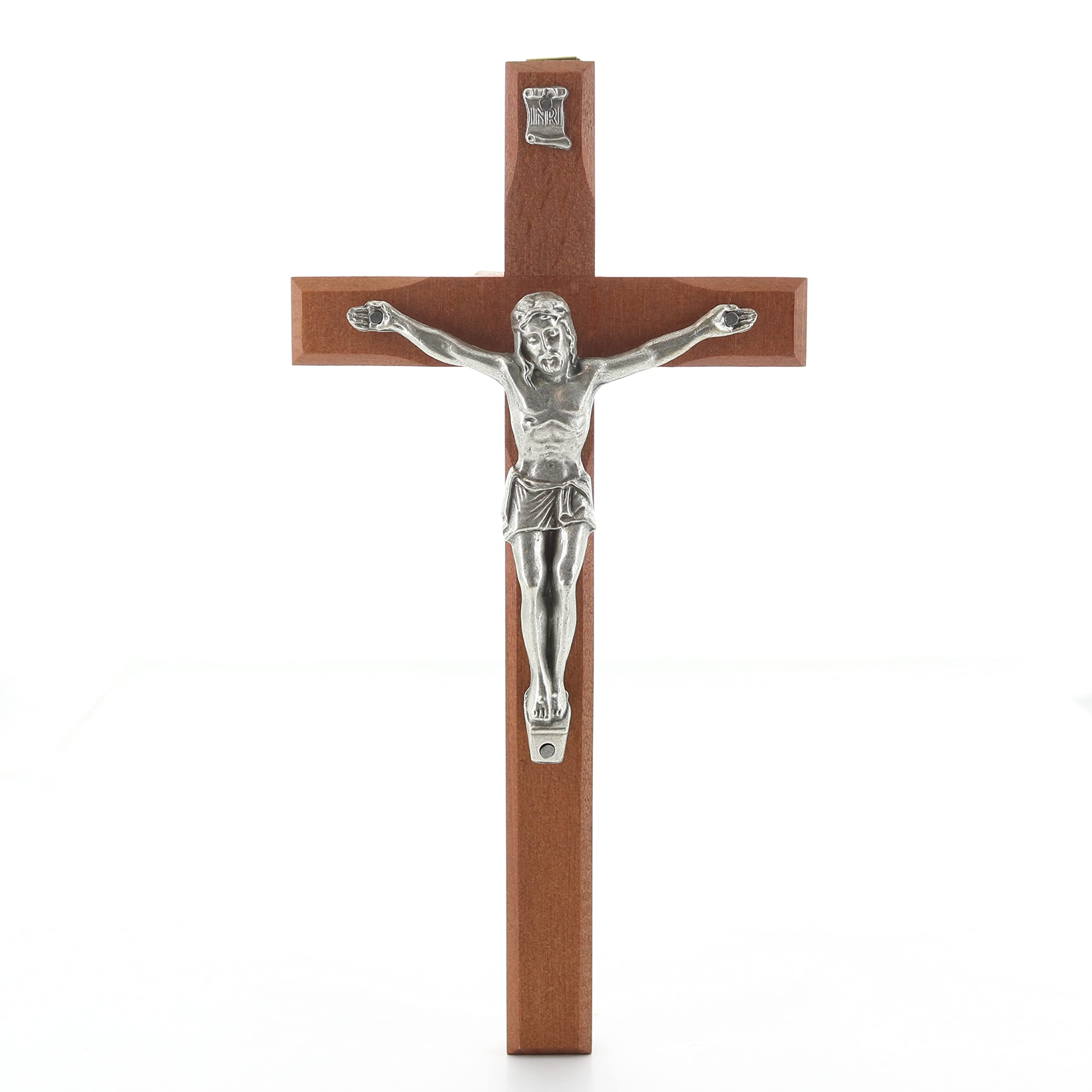 Palais Du Rosaire Silver Wooden Crucifix With Christ - 20 Cm - Wooden Christian Worship