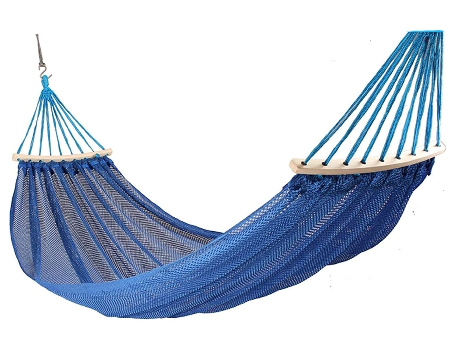 Hamak Ultralekki, Hammock Wiszący hamak kempingowy Oddychająca siatka na co dzień Lekki nylonowy kemping do podróży zewnątrz Piesze wycieczki Plaża na Kemping, na Zewnątrz(Blue)
