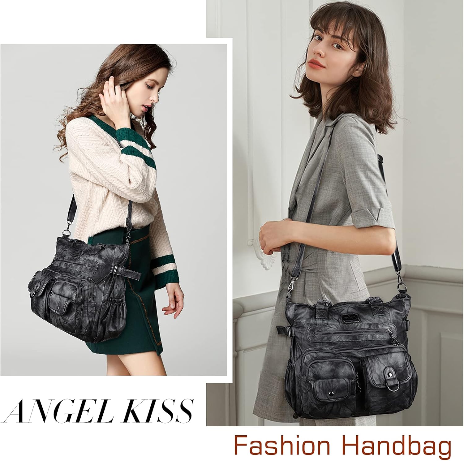 Angelkiss Purses and Handbag for Women Soft Leather Hobo Bags Satchel Shoulder Bags Ladies Tote Crossbody Bag | Purses, Handbag, Soft Leather, Ladies, Purses, Handbag - Image 2