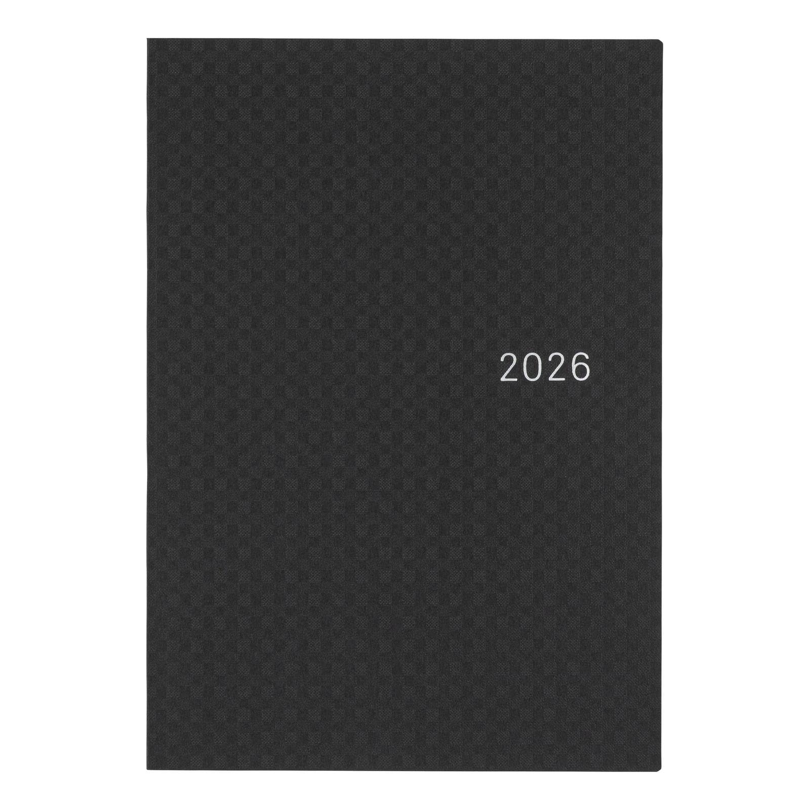 Hobonichi Techo HON A5 2026 - Serie di carta: Black Gingham (inglese, pianificatore di inizio gennaio)